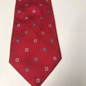 Battistoni Red Box Print 100% Silk Tie
